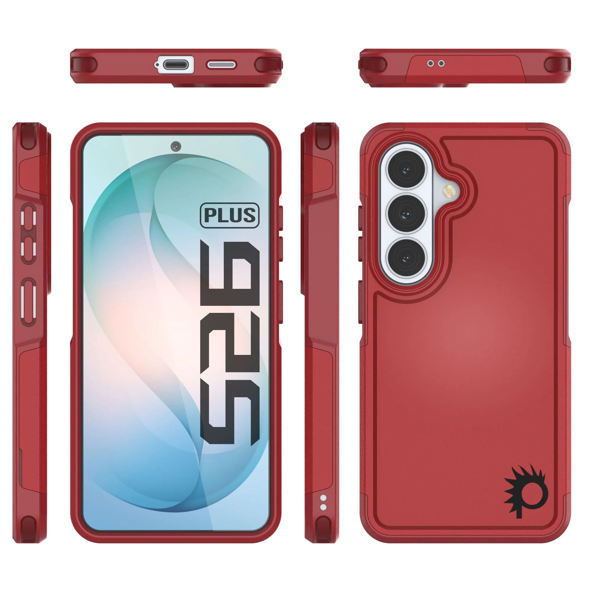 PunkCase Galaxy S26+ Plus Case, [Spartan 2.0 Series] Clear Rugged Heavy Duty Cover [Red]