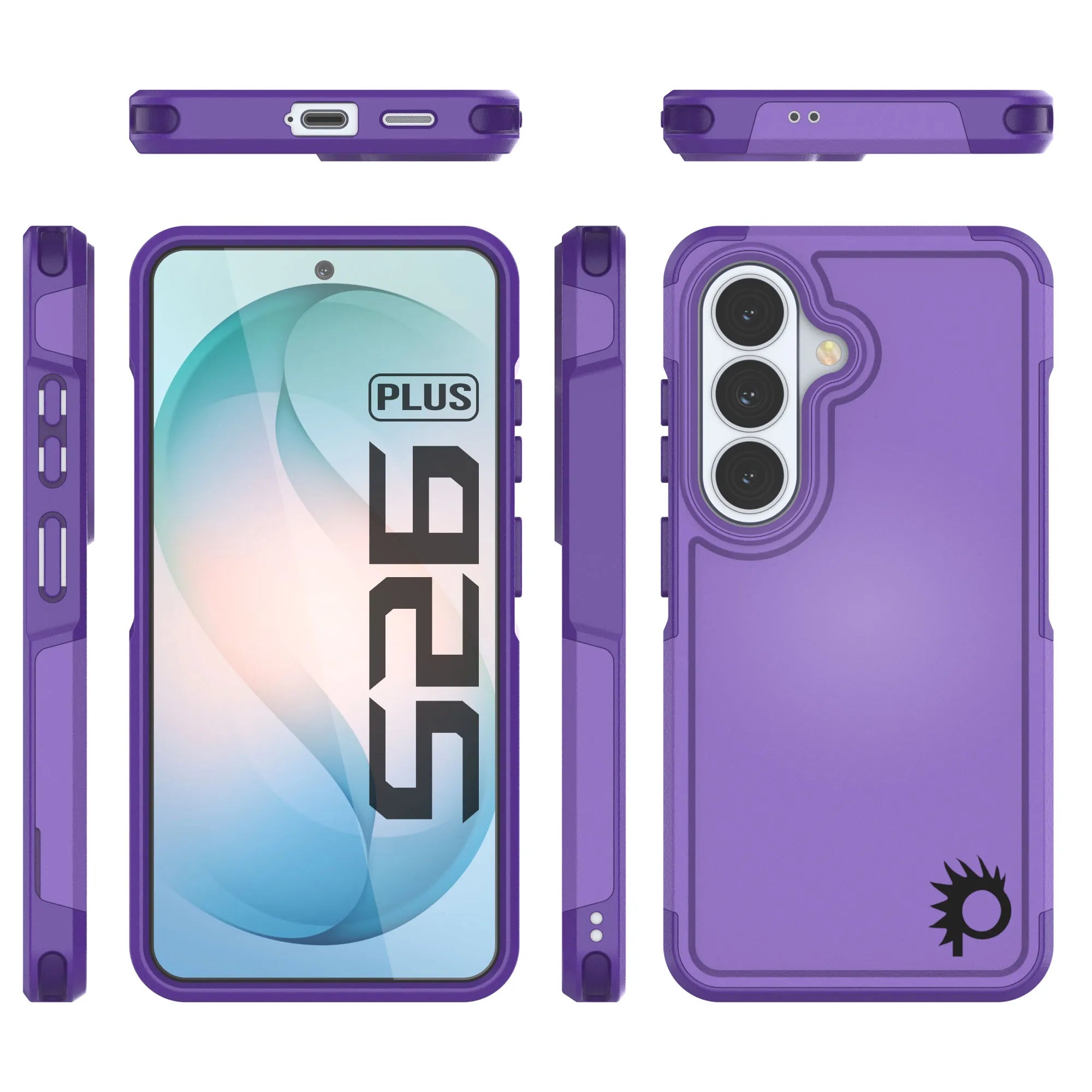 PunkCase Galaxy S26+ Plus Case, [Spartan 2.0 Series] Clear Rugged Heavy Duty Cover [Purple]