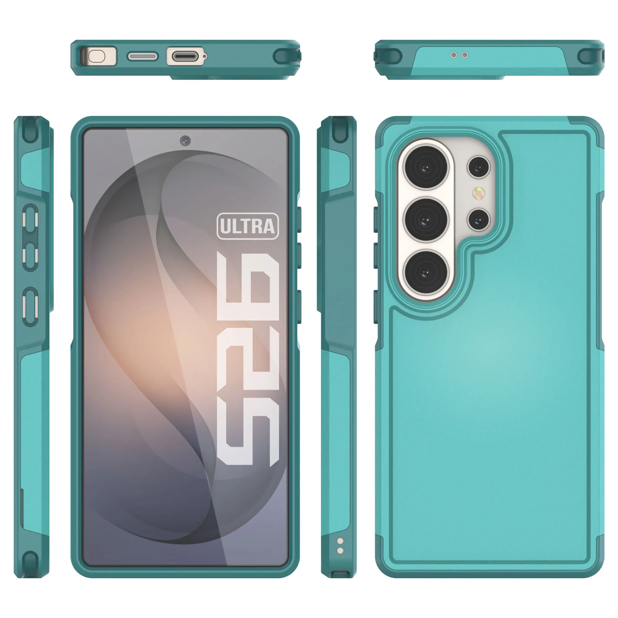 PunkCase Galaxy S26 Ultra Case, [Spartan 2.0 Series] Clear Rugged Heavy Duty Cover [Light Blue]