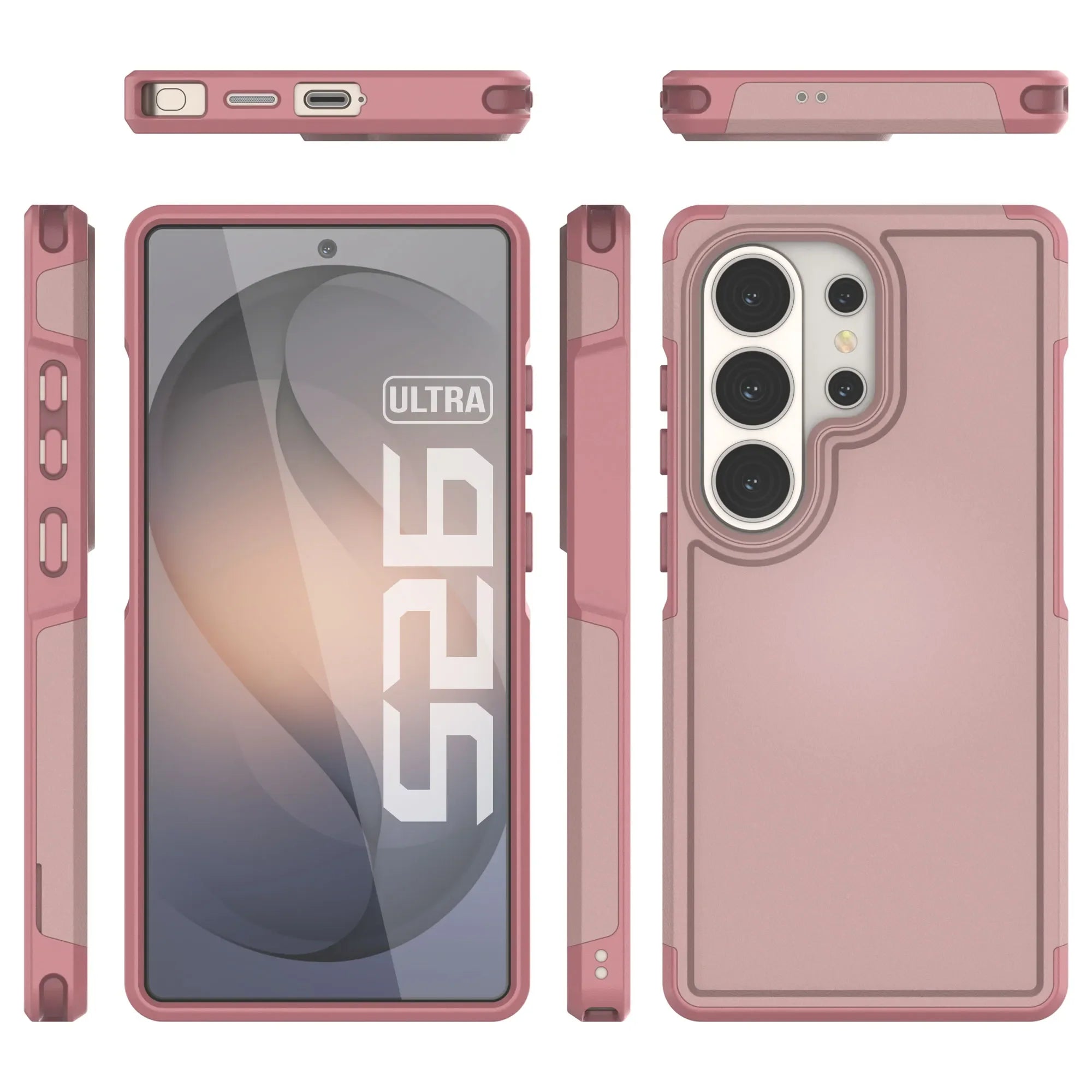 PunkCase Galaxy S26 Ultra Case, [Spartan 2.0 Series] Clear Rugged Heavy Duty Cover [Pink]