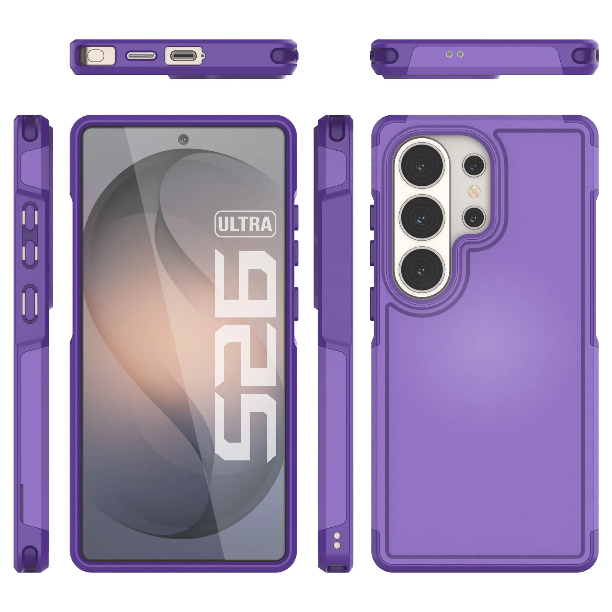 PunkCase Galaxy S26 Ultra Case, [Spartan 2.0 Series] Clear Rugged Heavy Duty Cover [Purple]