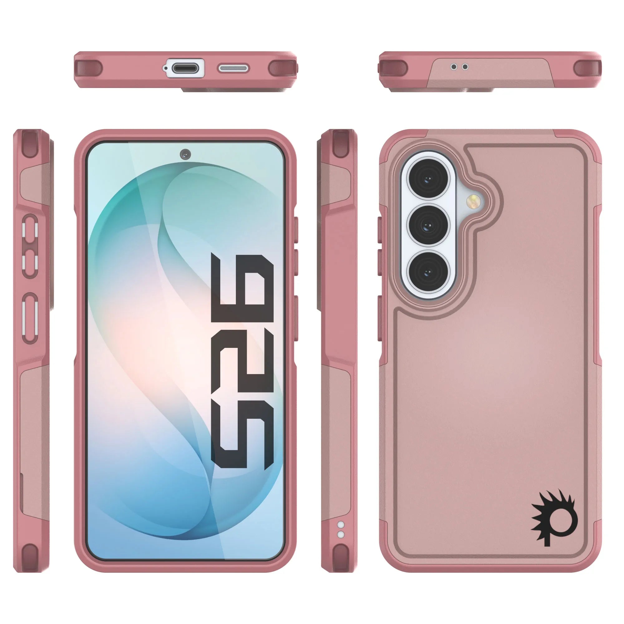 PunkCase Galaxy S26 Case, [Spartan 2.0 Series] Clear Rugged Heavy Duty Cover [Pink]