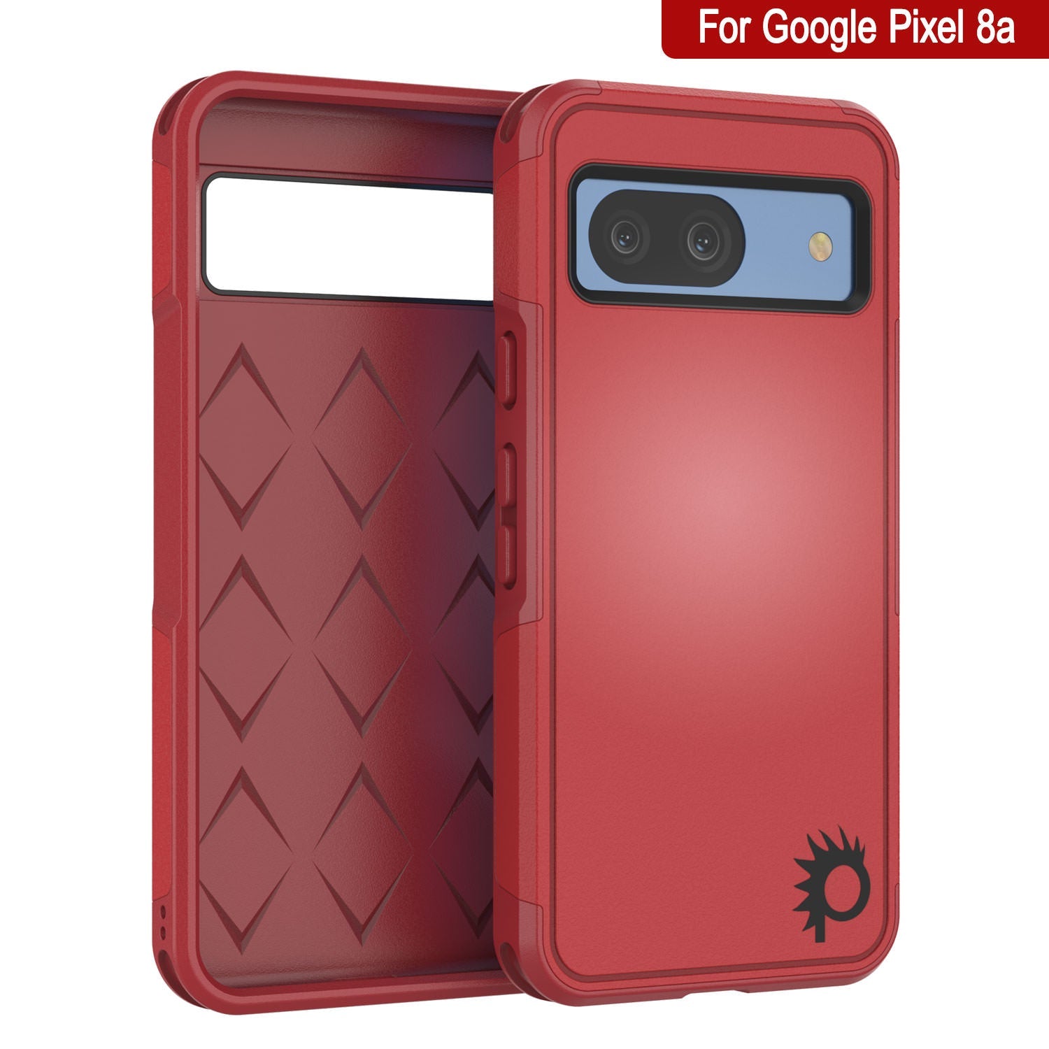 PunkCase Google Pixel 9 Pro Case, [Spartan 2.0 Series] Clear Rugged Heavy Duty Cover W/Built in Screen Protector [Red]