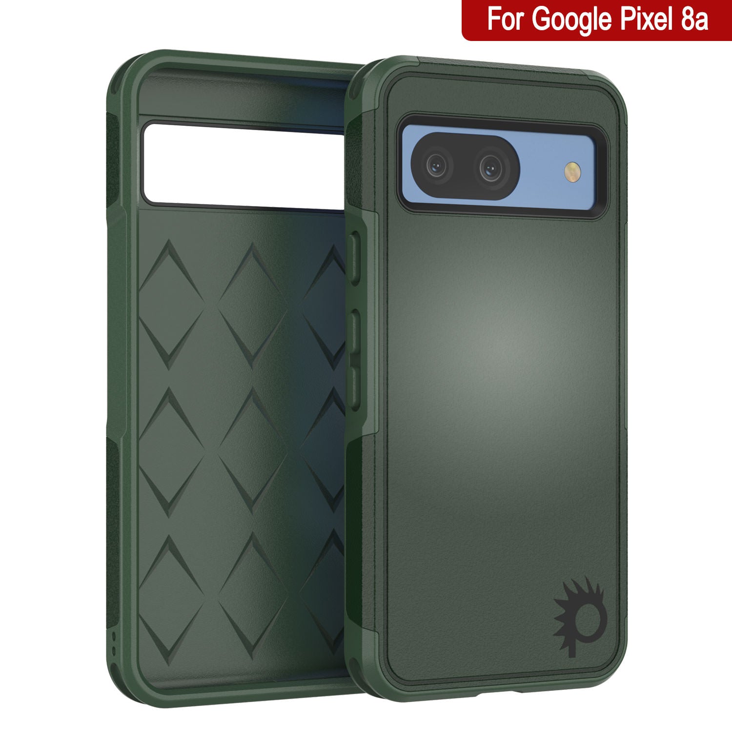 PunkCase Google Pixel 9 Case, [Spartan 2.0 Series] Clear Rugged Heavy Duty Cover W/Built in Screen Protector [Dark Green]