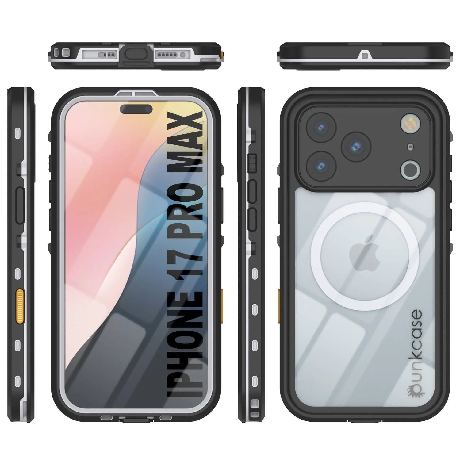 iPhone 17 Pro Max Waterproof IP68 Case, Punkcase [Clear] [StudStar Series] [Slim Fit] [Dirtproof]
