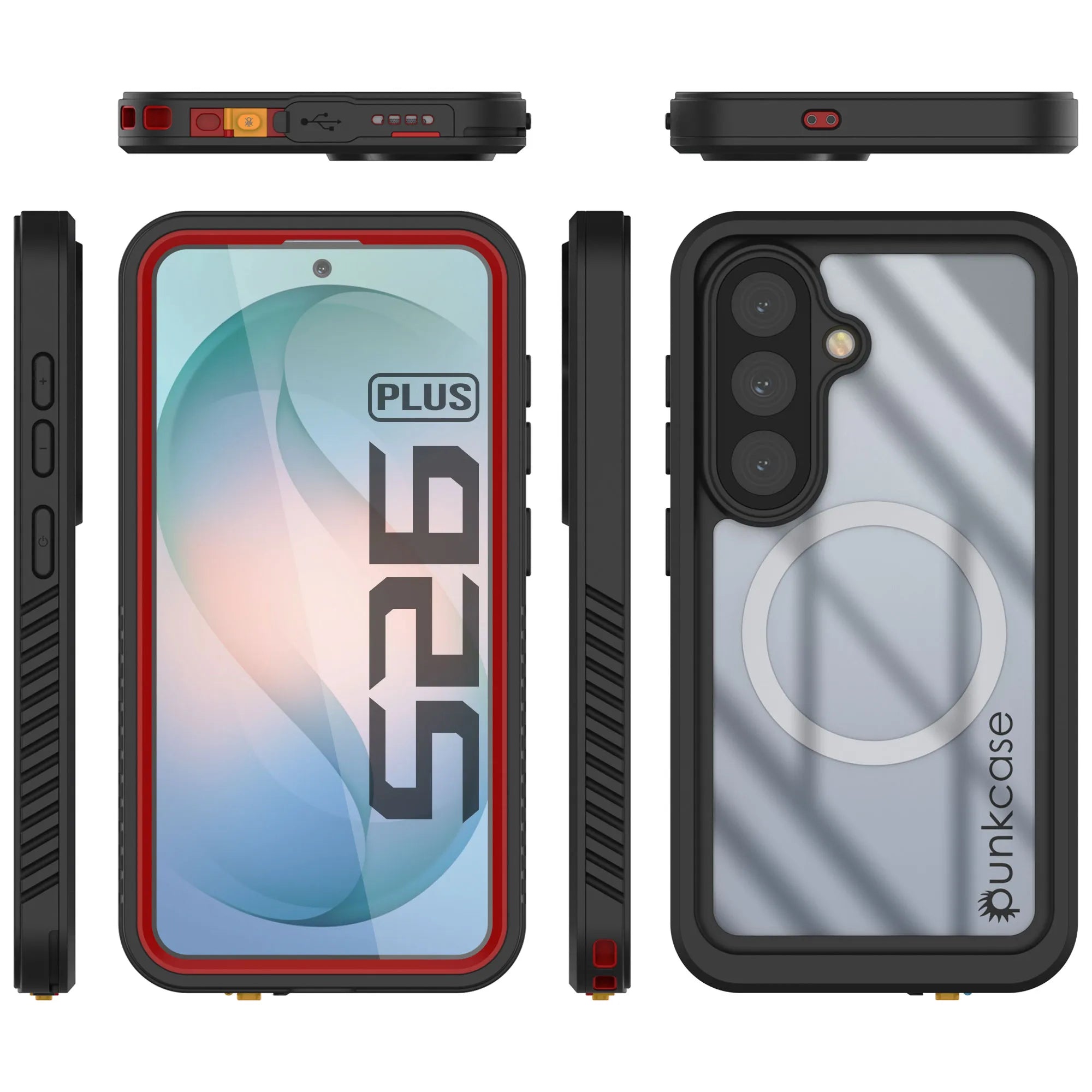 Galaxy S26 Plus Waterproof Case, Punkcase [Extreme Mag Series] Armor Cover W/ Built In Screen Protector [Red]