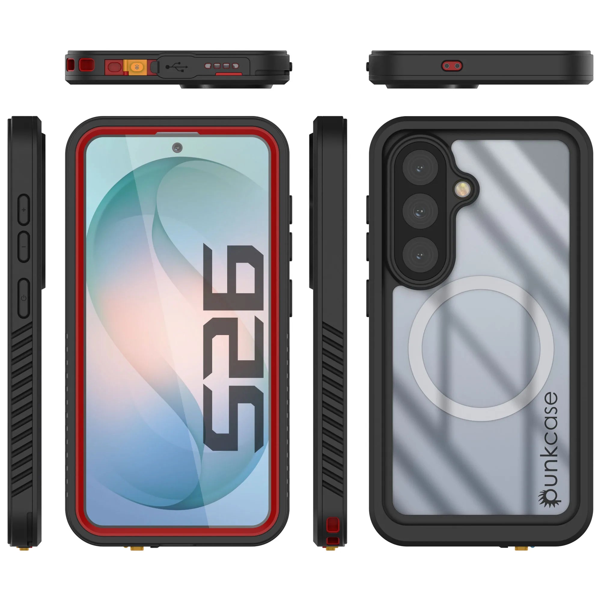 Galaxy S26 Waterproof Case, Punkcase [Extreme Mag Series] Armor Cover W/ Built In Screen Protector [Red]