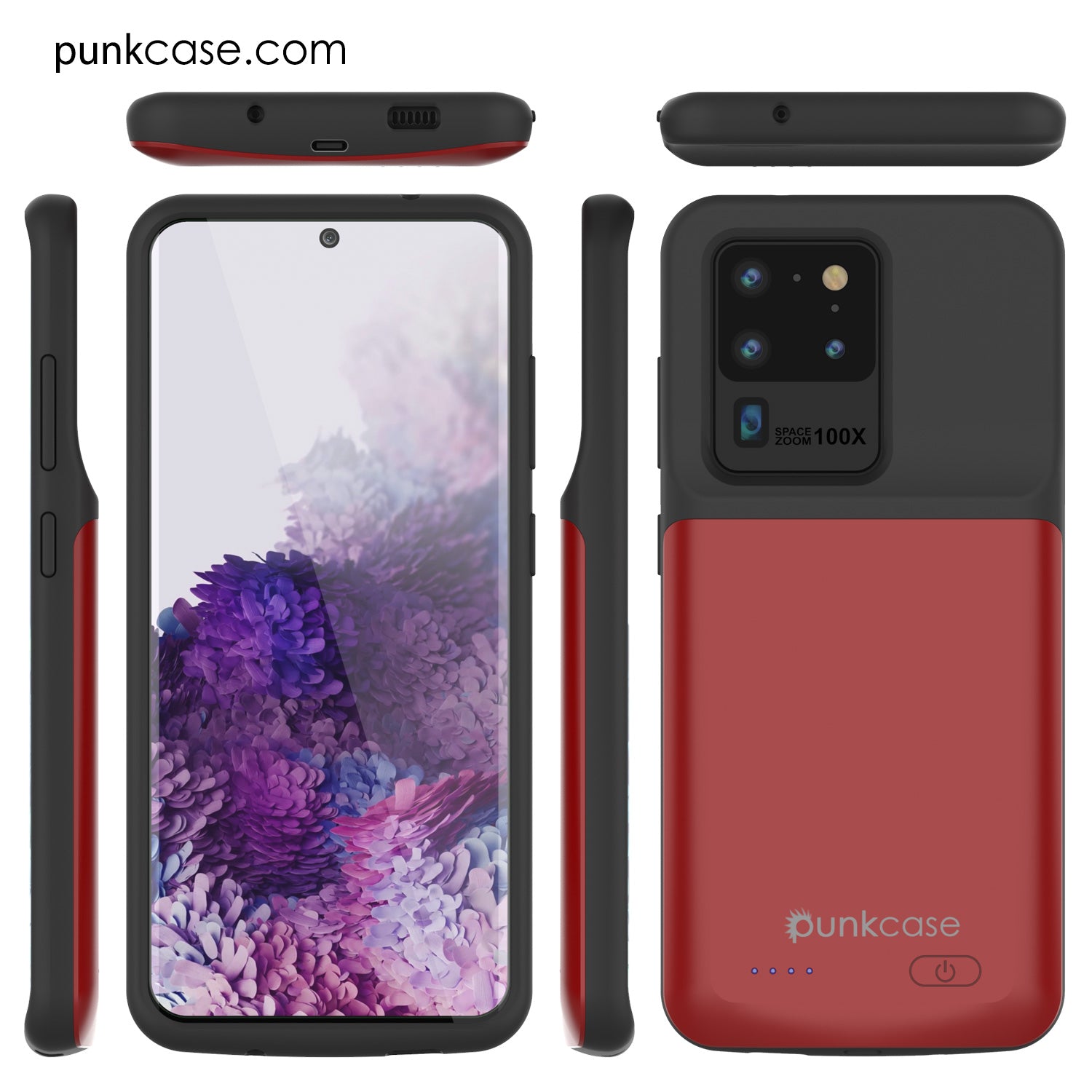 PunkJuice S20 Ultra Battery Case Red - Fast Charging Power Juice Bank with 6000mAh