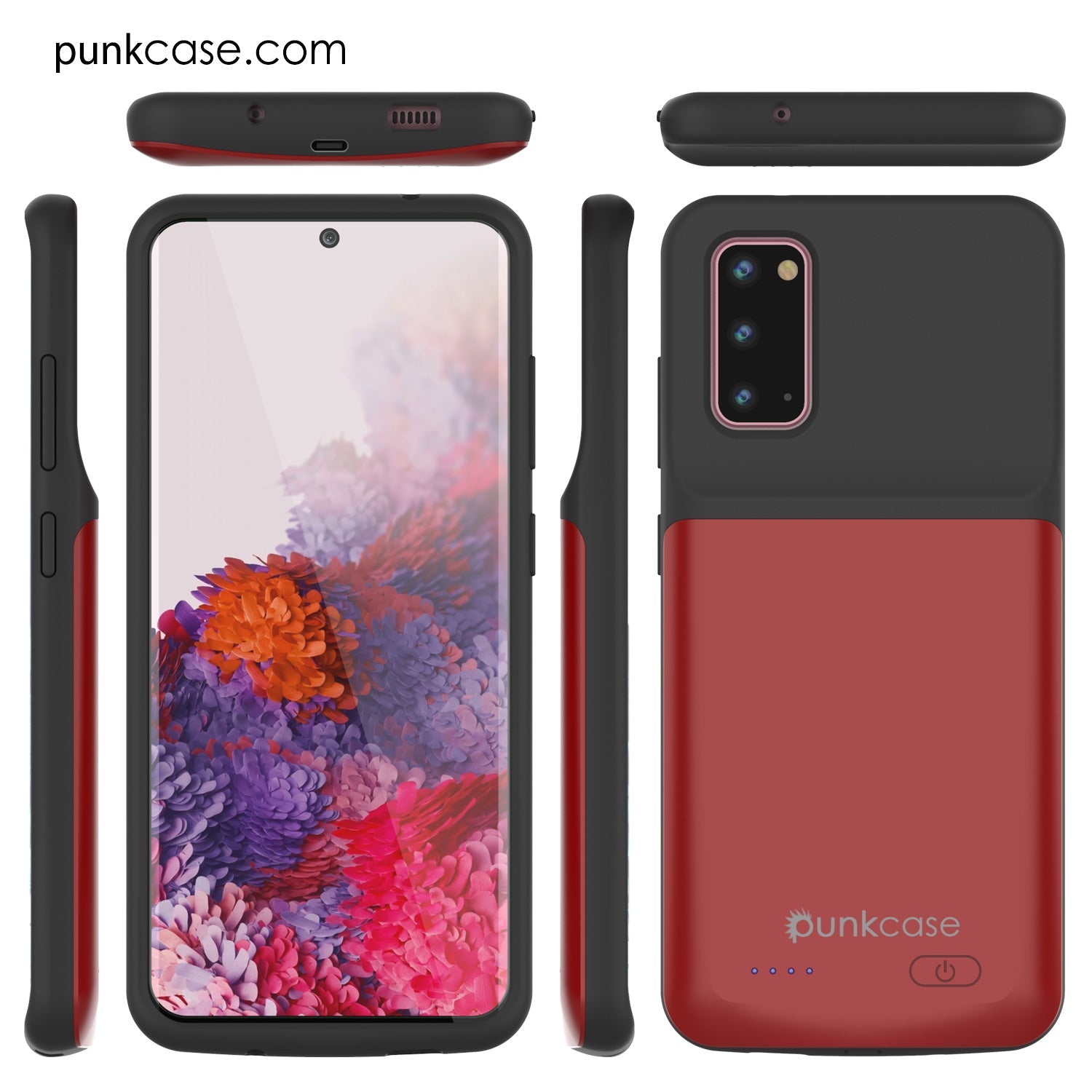 PunkJuice S20 Battery Case Red - Fast Charging Power Juice Bank with 4800mAh