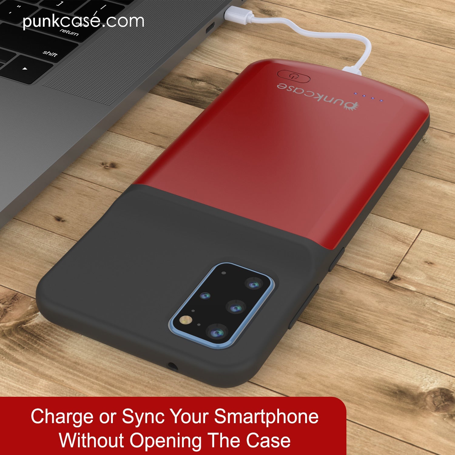 PunkJuice S20+ Plus Battery Case Red - Fast Charging Power Juice Bank with 6000mAh