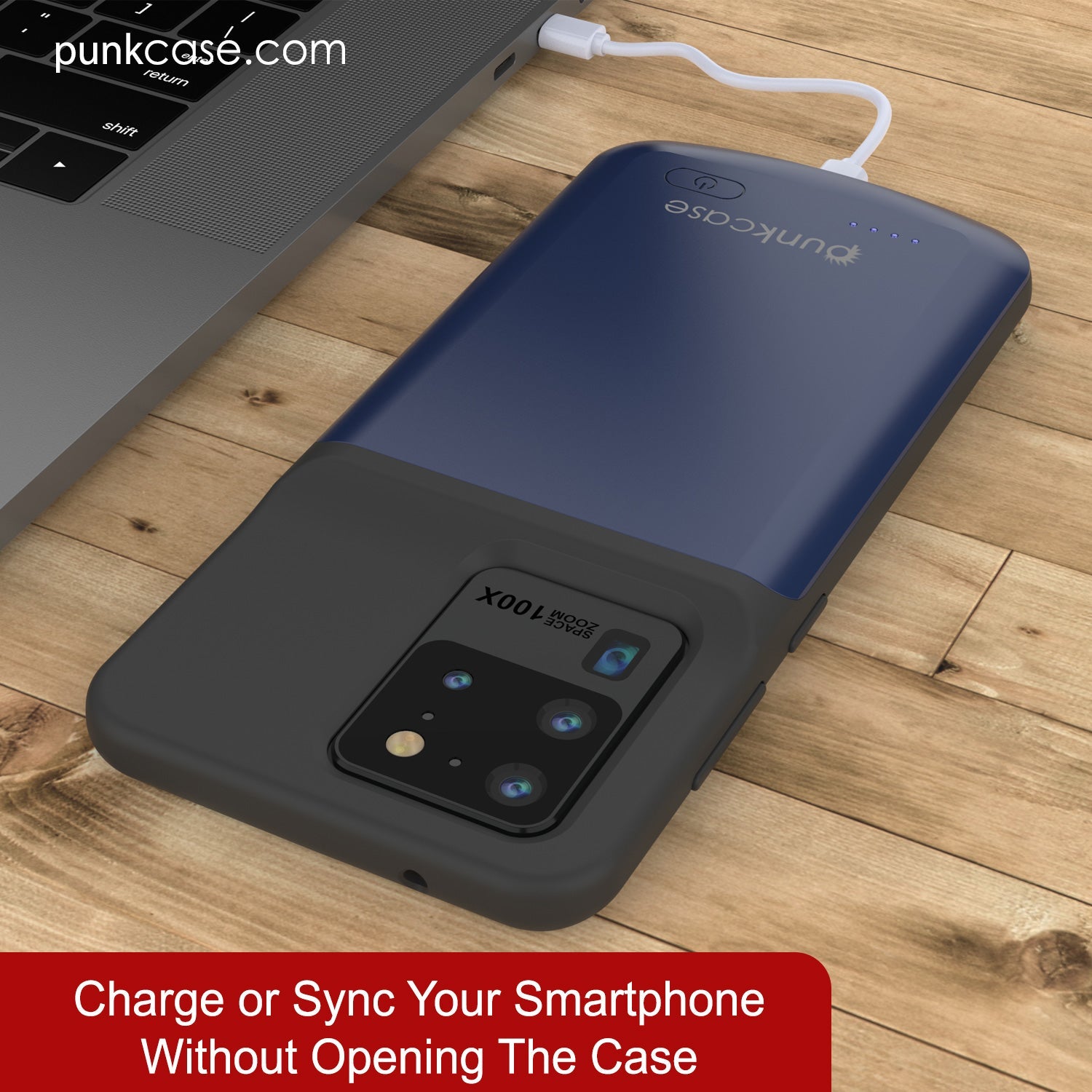 PunkJuice S20 Ultra Battery Case All Blue - Fast Charging Power Juice Bank with 6000mAh