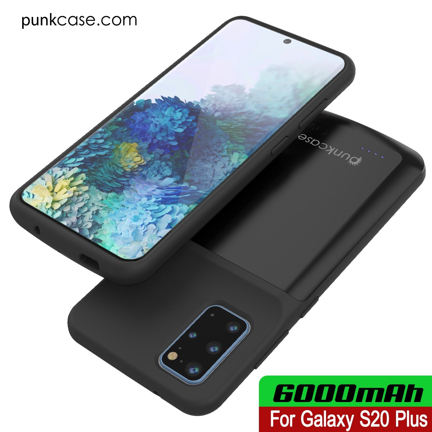 PunkJuice S20+ Plus Battery Case All Black - Fast Charging Power Juice Bank with 6000mAh