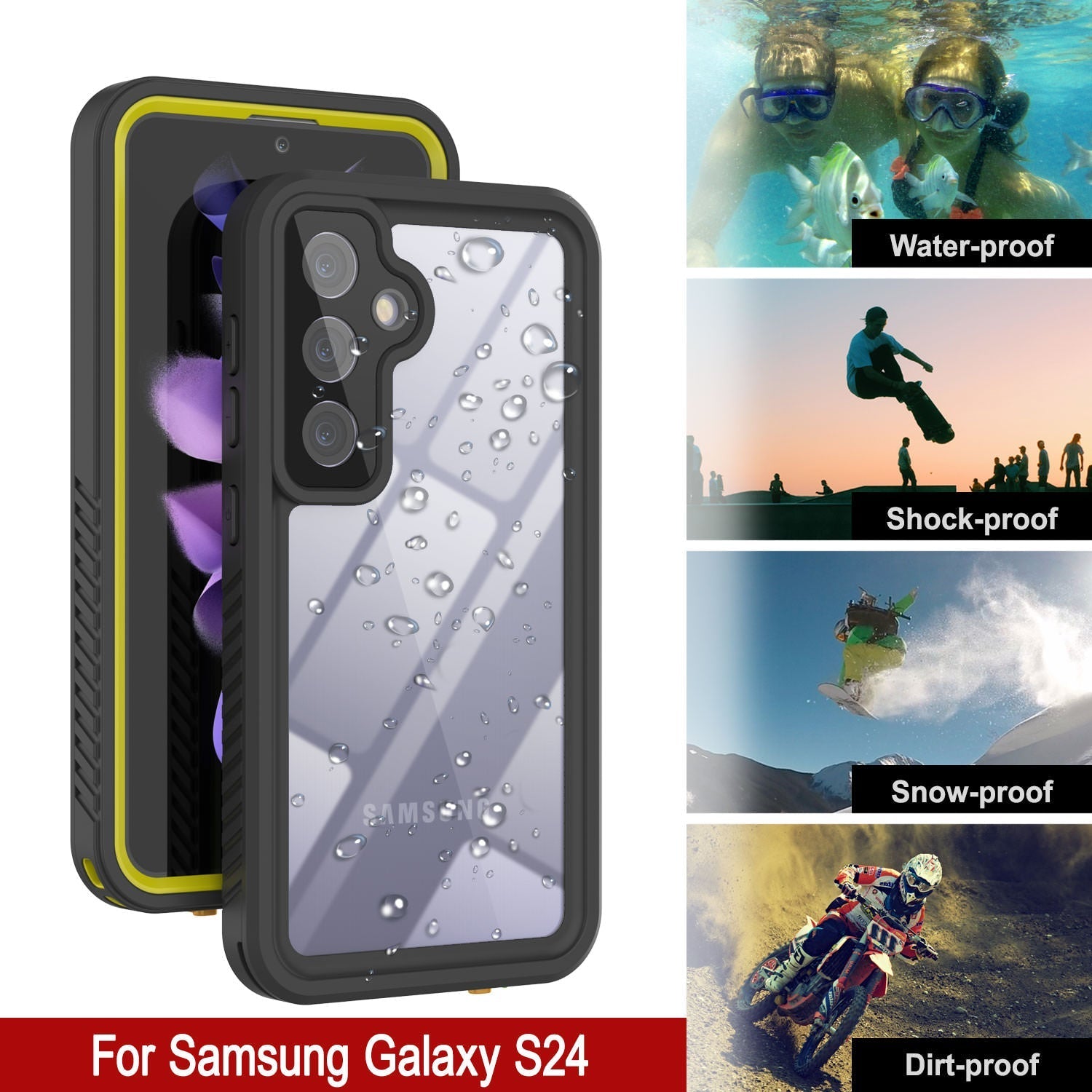 Galaxy S25 Water/ Shockproof [Extreme Series] With Screen Protector Case [Yellow]