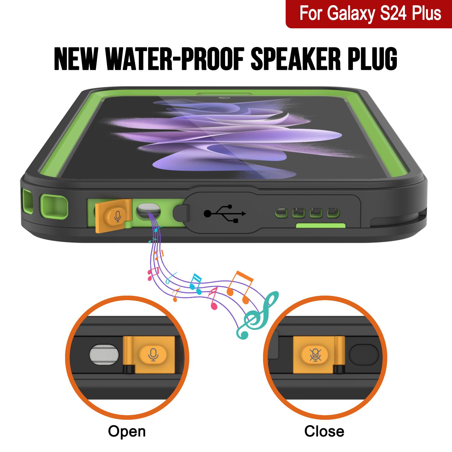 Galaxy S24+ Plus Waterproof Case PunkCase StudStar Light Green Thin 6.7ft Underwater IP68 ShockProof