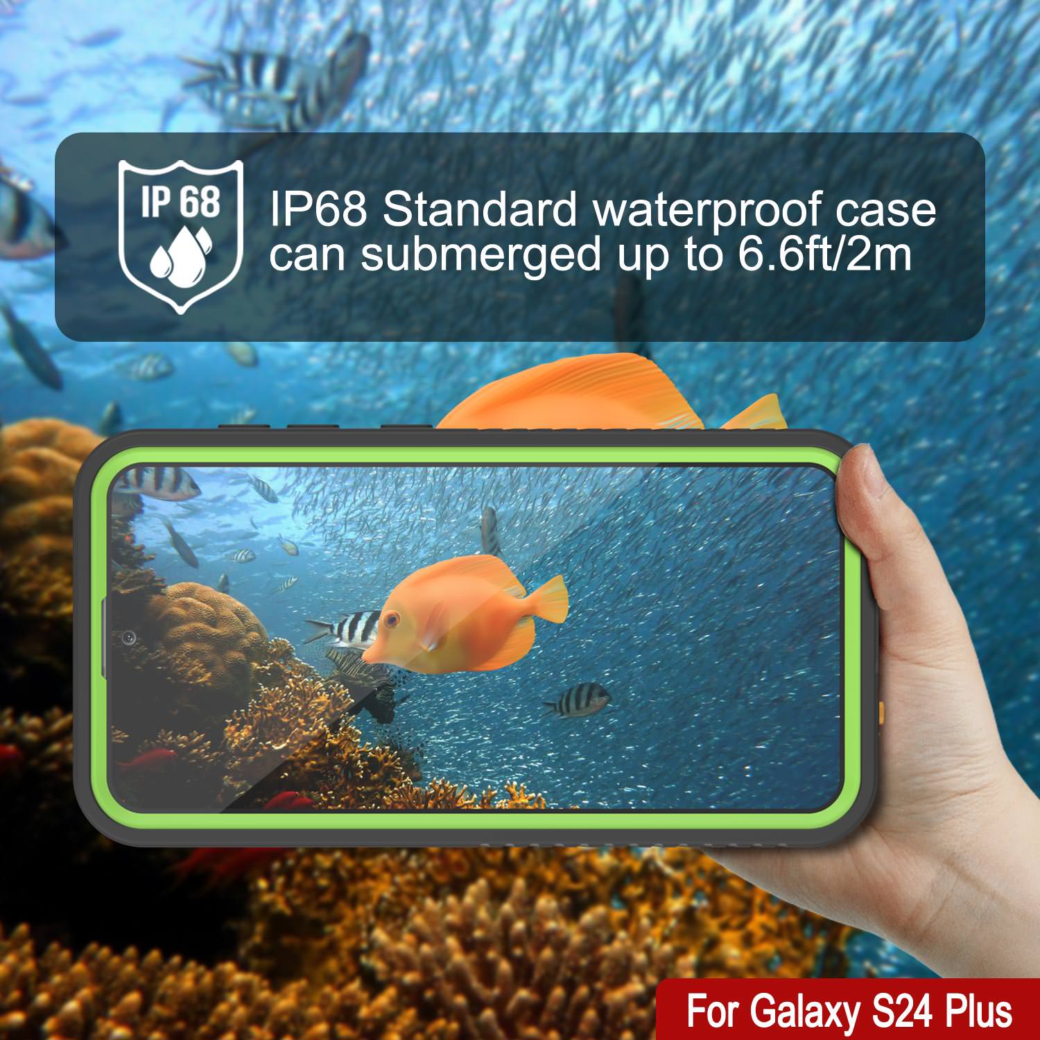 Galaxy S25+ Plus Waterproof Case PunkCase StudStar Light Green Thin 6.7ft Underwater IP68 ShockProof