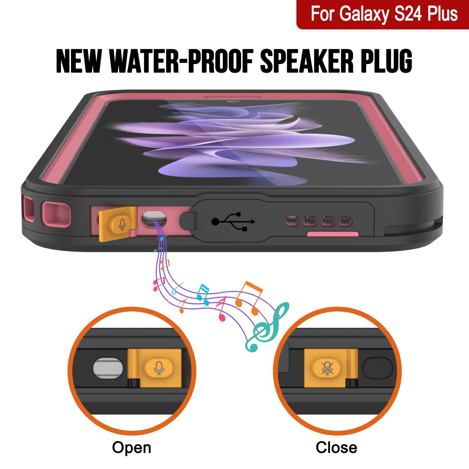 Galaxy S25+ Plus Waterproof Case PunkCase StudStar Pink Thin 6.7ft Underwater IP68 Shock/Snow Proof