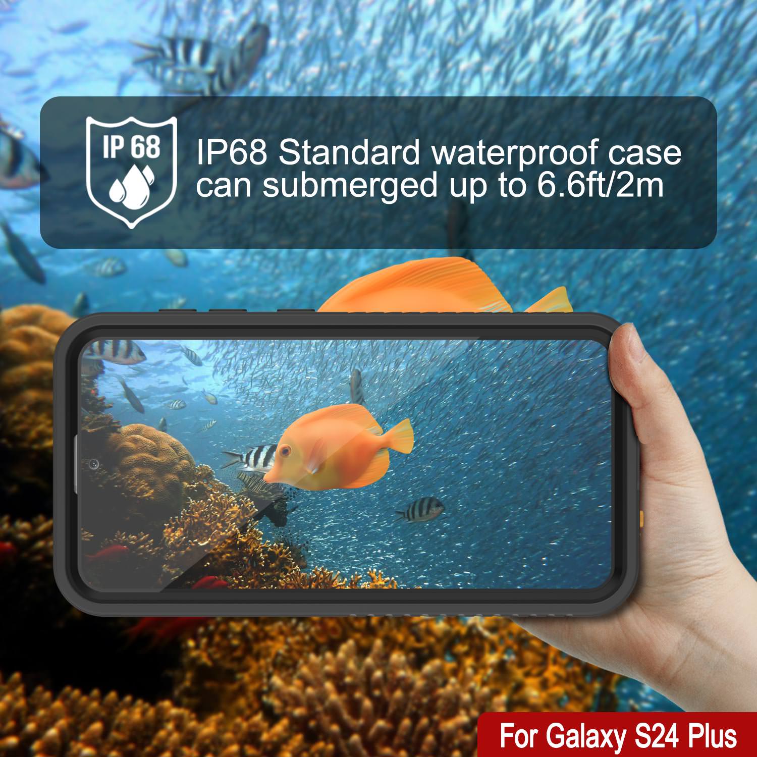 Galaxy S25+ Plus Waterproof Case PunkCase StudStar Black Thin 6.7ft Underwater IP68 Shock/Snow Proof