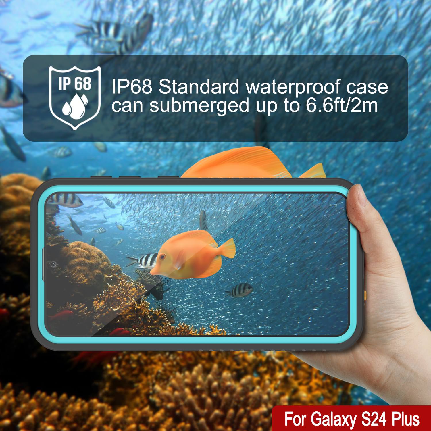 Galaxy S24+ Plus Waterproof Case PunkCase StudStar Teal Thin 6.7ft Underwater IP68 Shock/Snow Proof