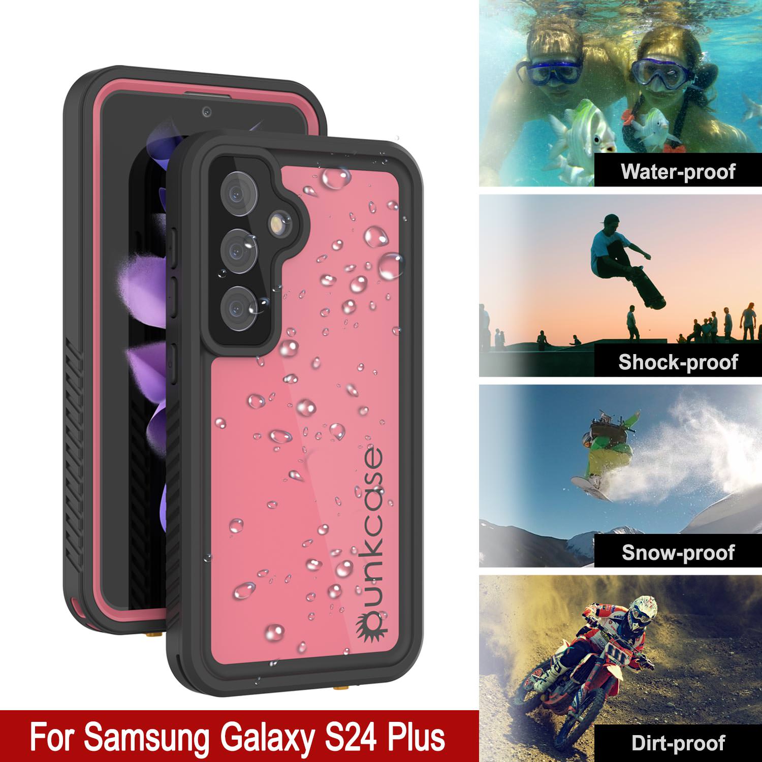 Galaxy S25+ Plus Waterproof Case PunkCase StudStar Pink Thin 6.7ft Underwater IP68 Shock/Snow Proof