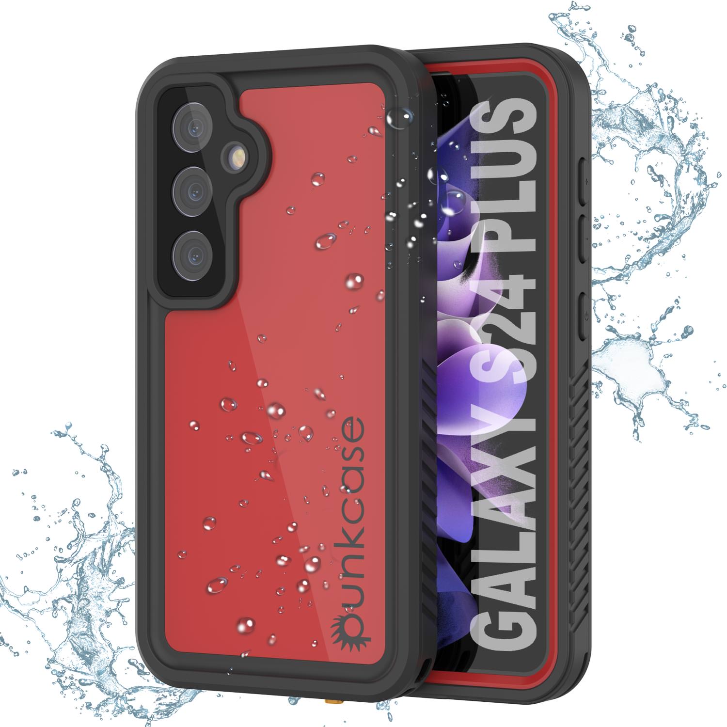 Galaxy S24+ Plus Waterproof Case PunkCase StudStar Red Thin 6.7ft Underwater IP68 Shock/Snow Proof