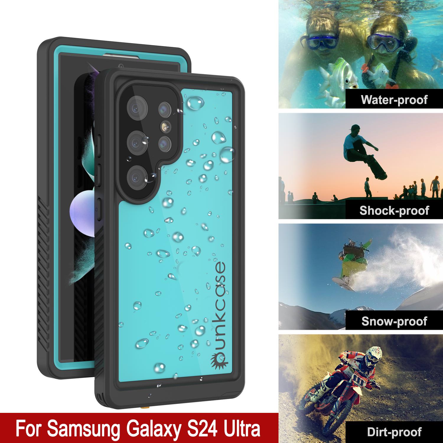 Galaxy S25 Ultra Waterproof Case PunkCase StudStar Teal Thin 6.6ft Underwater IP68 Shock/Snow Proof