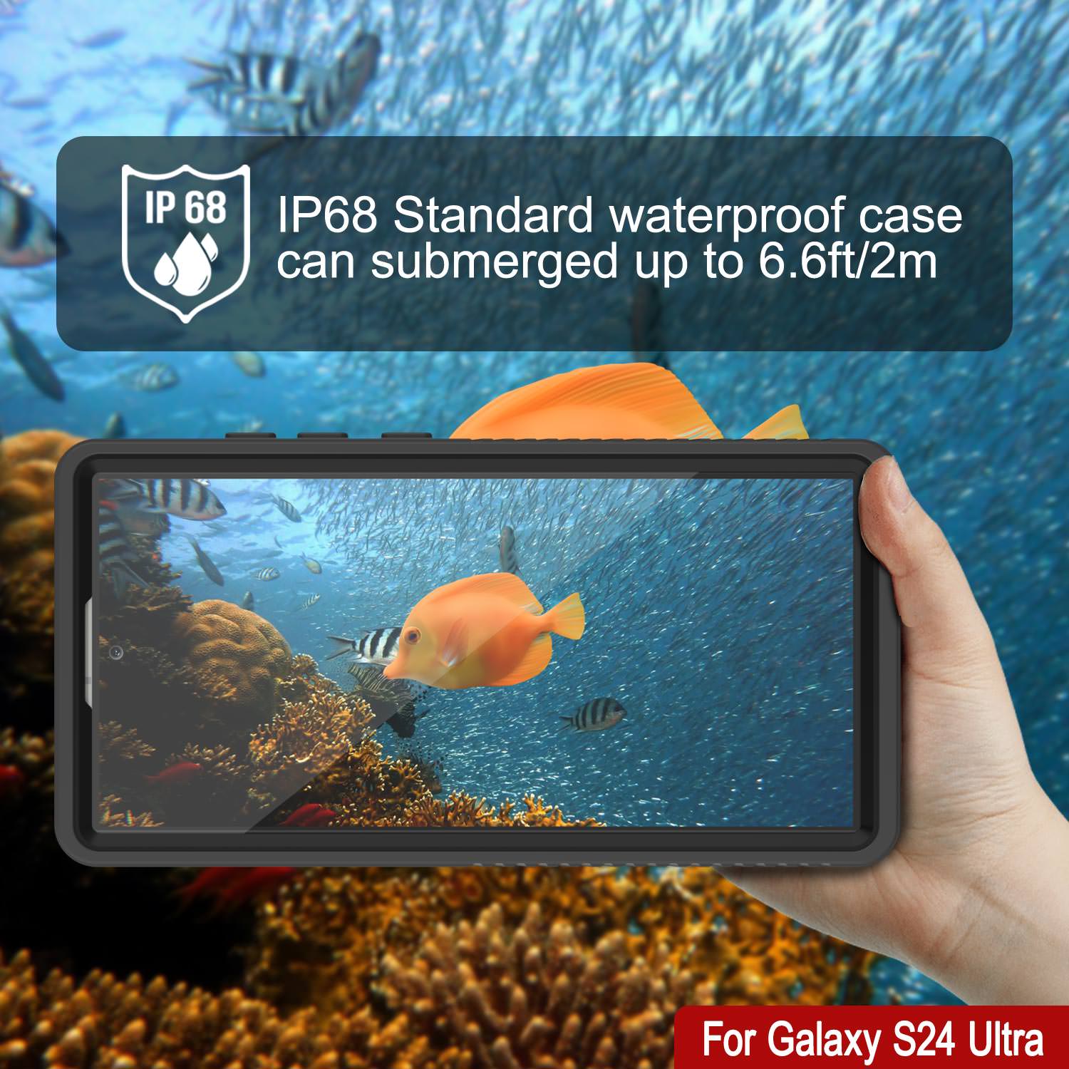 Galaxy S24 Ultra Waterproof Case PunkCase StudStar Clear Thin 6.6ft Underwater IP68 Shock/Snow Proof