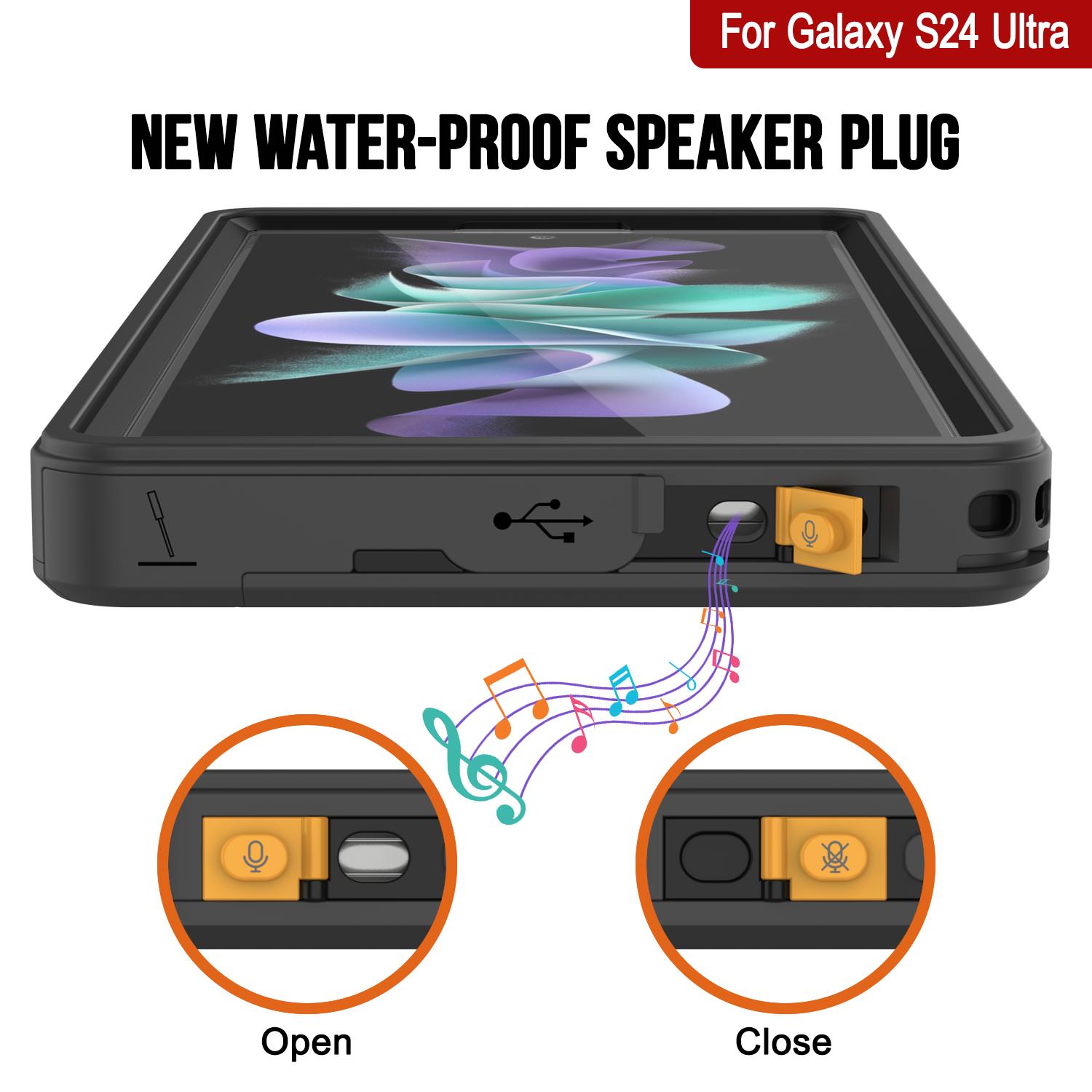 Galaxy S25 Ultra Waterproof Case PunkCase StudStar Black Thin 6.6ft Underwater IP68 Shock/Snow Proof