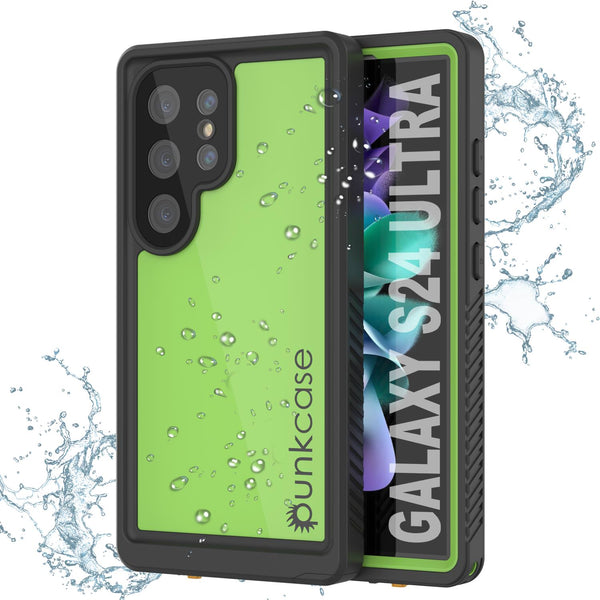 Galaxy S24 Ultra Waterproof Case PunkCase StudStar Light Green Thin 6.6ft Underwater IP68 ShockProof