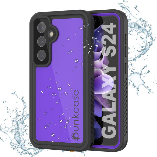 Galaxy S24 Waterproof Case PunkCase StudStar Purple Thin 6.2ft Underwater IP68 Shock/Snow Proof