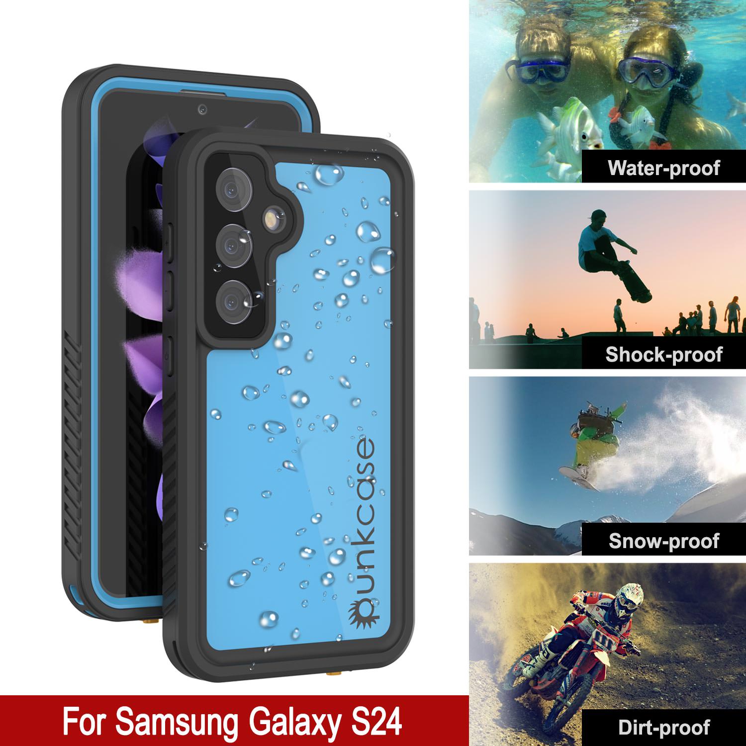 Galaxy S25 Waterproof Case PunkCase StudStar Light Blue Thin 6.2ft Underwater IP68 ShockProof