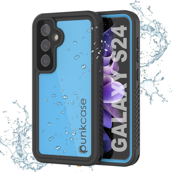 Galaxy S24 Waterproof Case PunkCase StudStar Light Blue Thin 6.2ft Underwater IP68 ShockProof