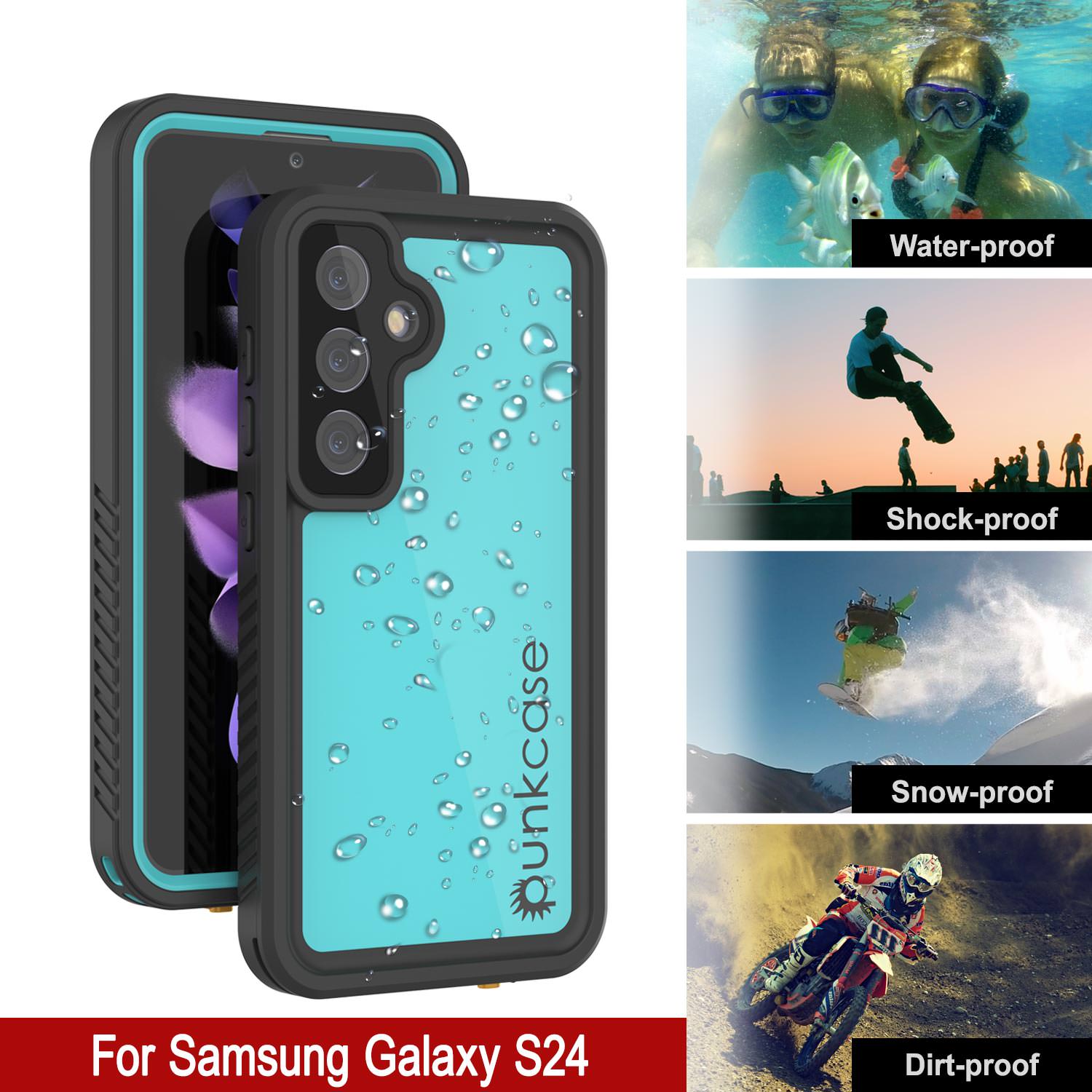 Galaxy S25 Waterproof Case PunkCase StudStar Teal Thin 6.2ft Underwater IP68 Shock/Snow Proof