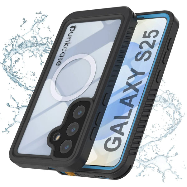 Galaxy S25 Waterproof Case, Punkcase [Extreme Mag Series] Armor Cover W/ Built In Screen Protector [Blue]