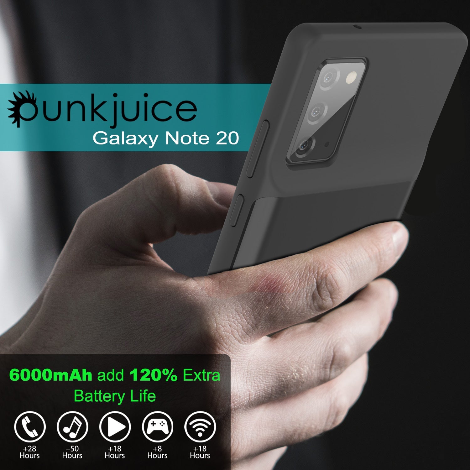 Galaxy Note 20 6000mAH Battery Charger Slim Case [Black]