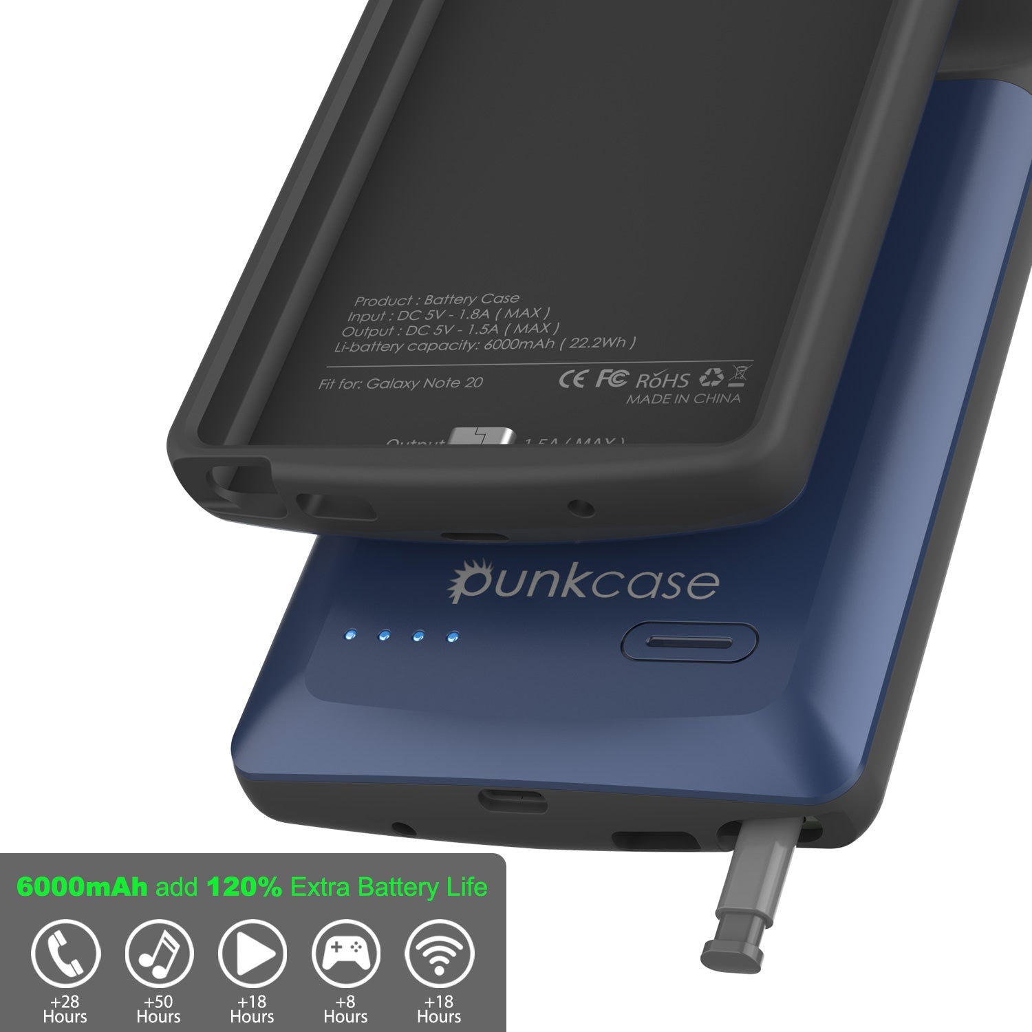 Galaxy Note 20 6000mAH Battery Charger Slim Case [Blue]