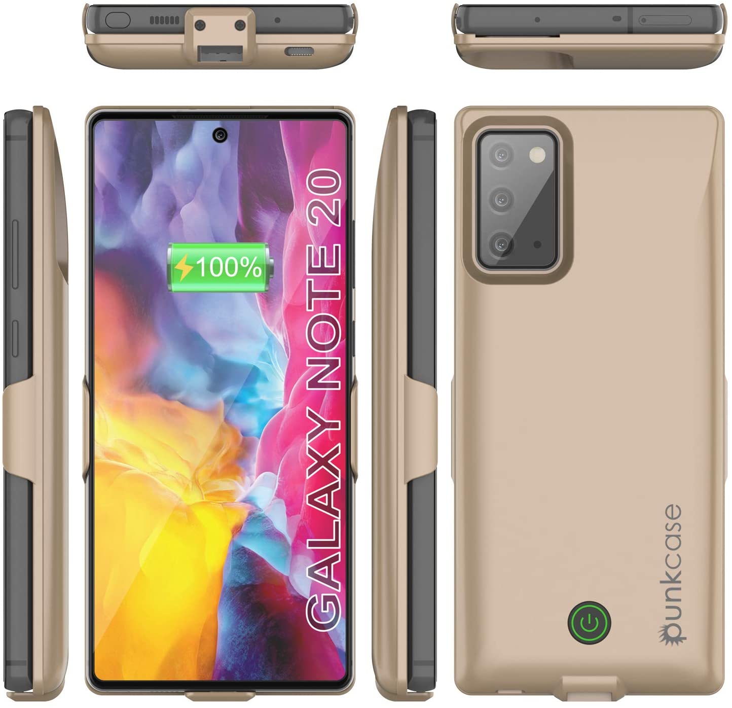 Galaxy Note 20 6000mAH Battery Charger PunkJuice 2.0 Slim Case [Gold]