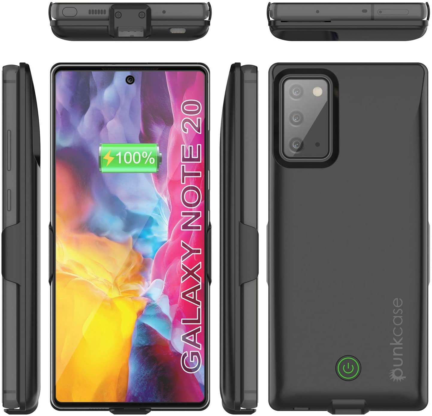 Galaxy Note 20 6000mAH Battery Charger PunkJuice 2.0 Slim Case [Black]