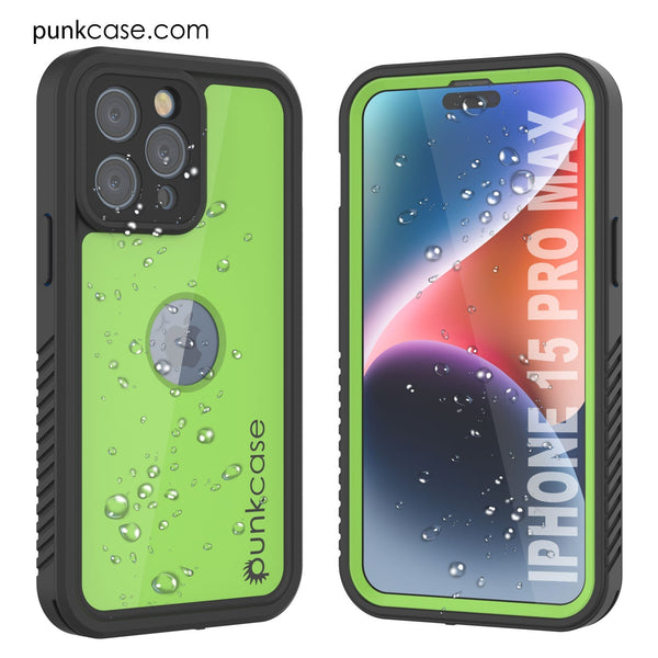 iPhone 16 Pro Max Waterproof IP68 Case, Punkcase [Light green] [StudStar Series] [Slim Fit] [Dirtproof]