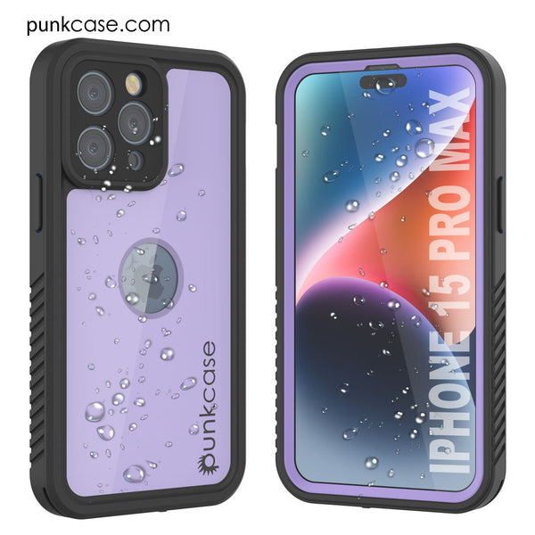 iPhone 16 Pro Max Waterproof IP68 Case, Punkcase [Lilac] [StudStar Series] [Slim Fit] [Dirtproof]