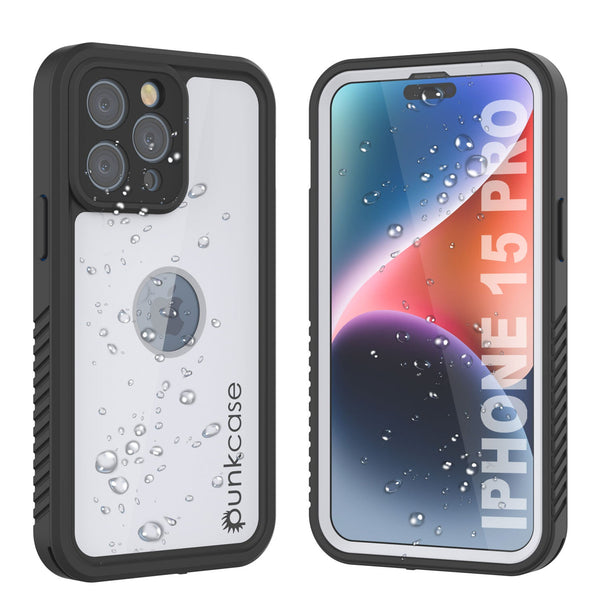 iPhone 16 Pro Waterproof IP68 Case, Punkcase [White] [StudStar Series] [Slim Fit] [Dirtproof]