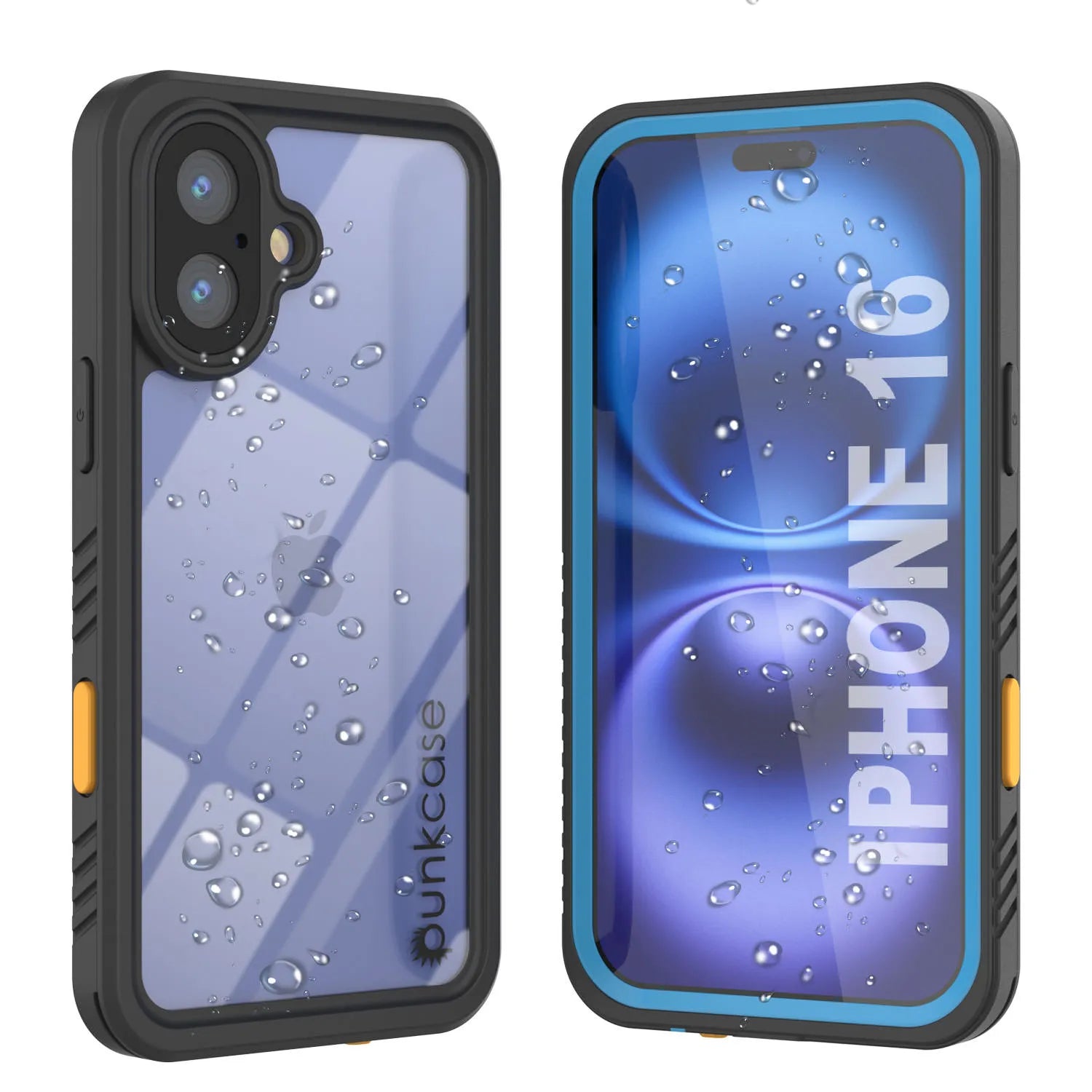 iPhone 16 Waterproof Case, Punkcase [Extreme Series] Armor Cover W/ Built In Screen Protector [Light Blue]