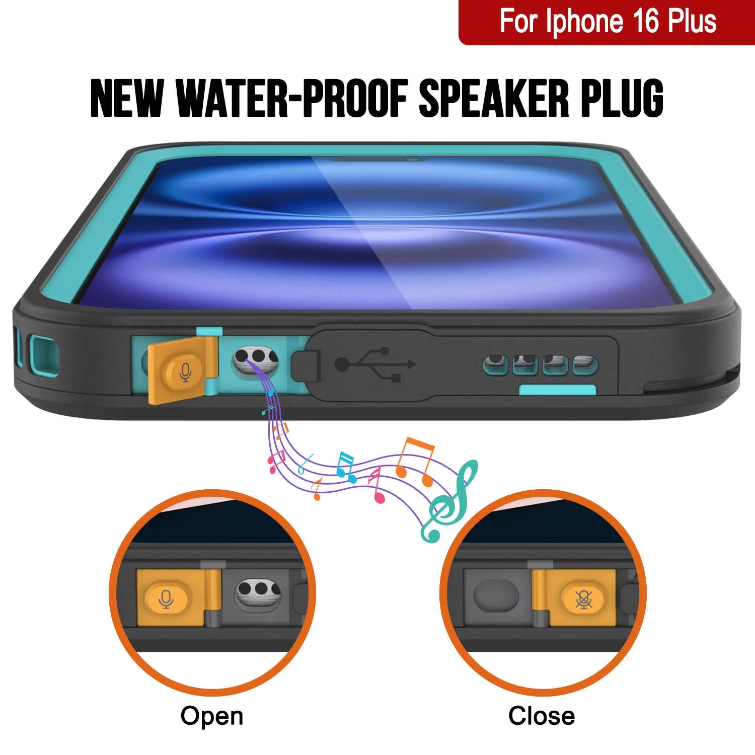 iPhone 16 Plus Waterproof Case, Punkcase [Extreme Series] Armor Cover W/ Built In Screen Protector [Teal]