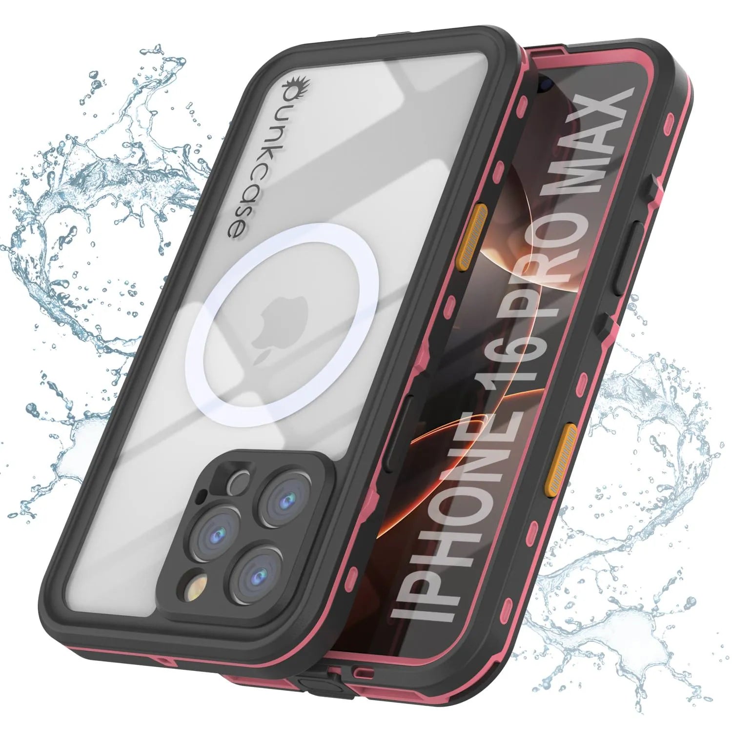 iPhone 16 Pro Max Waterproof Case, Punkcase SpikeStar Pink Series | Thin Fit 6.6ft Underwater IP68