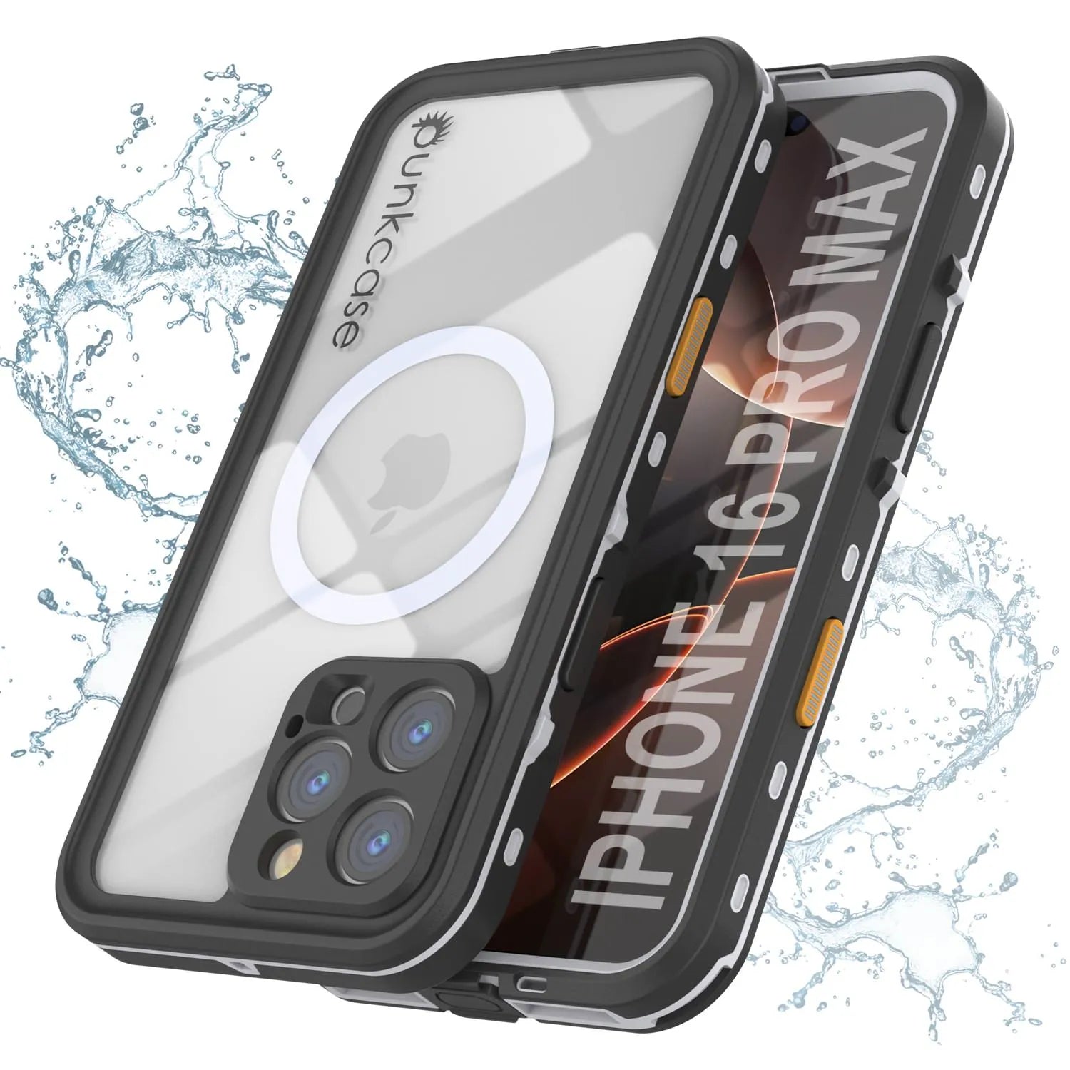 iPhone 16 Pro Max Waterproof Case, Punkcase SpikeStar White Series | Thin Fit 6.6ft Underwater IP68