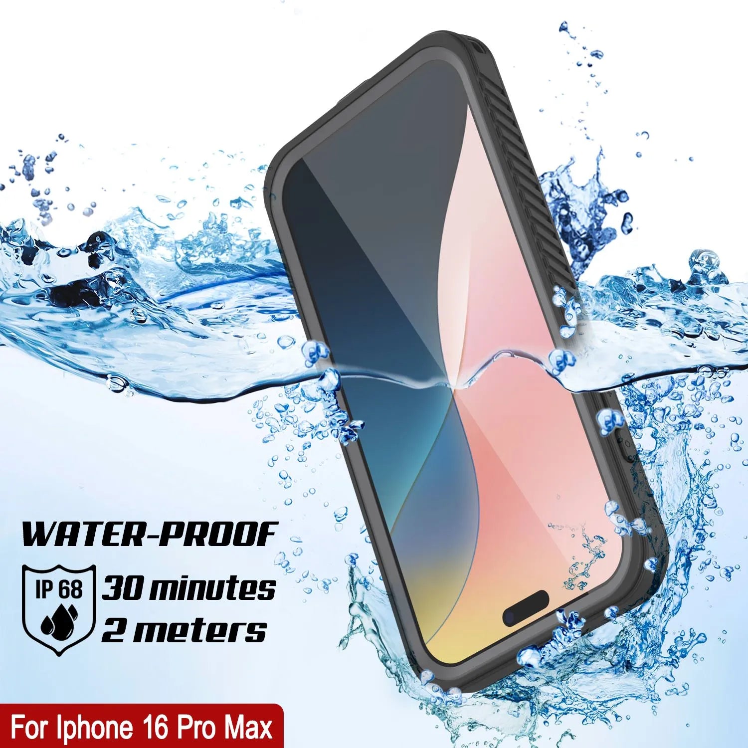 iPhone 16 Pro Max Waterproof Case, Punkcase [Extreme Mag Series] Armor Cover W/ Built In Screen Protector [Grey]