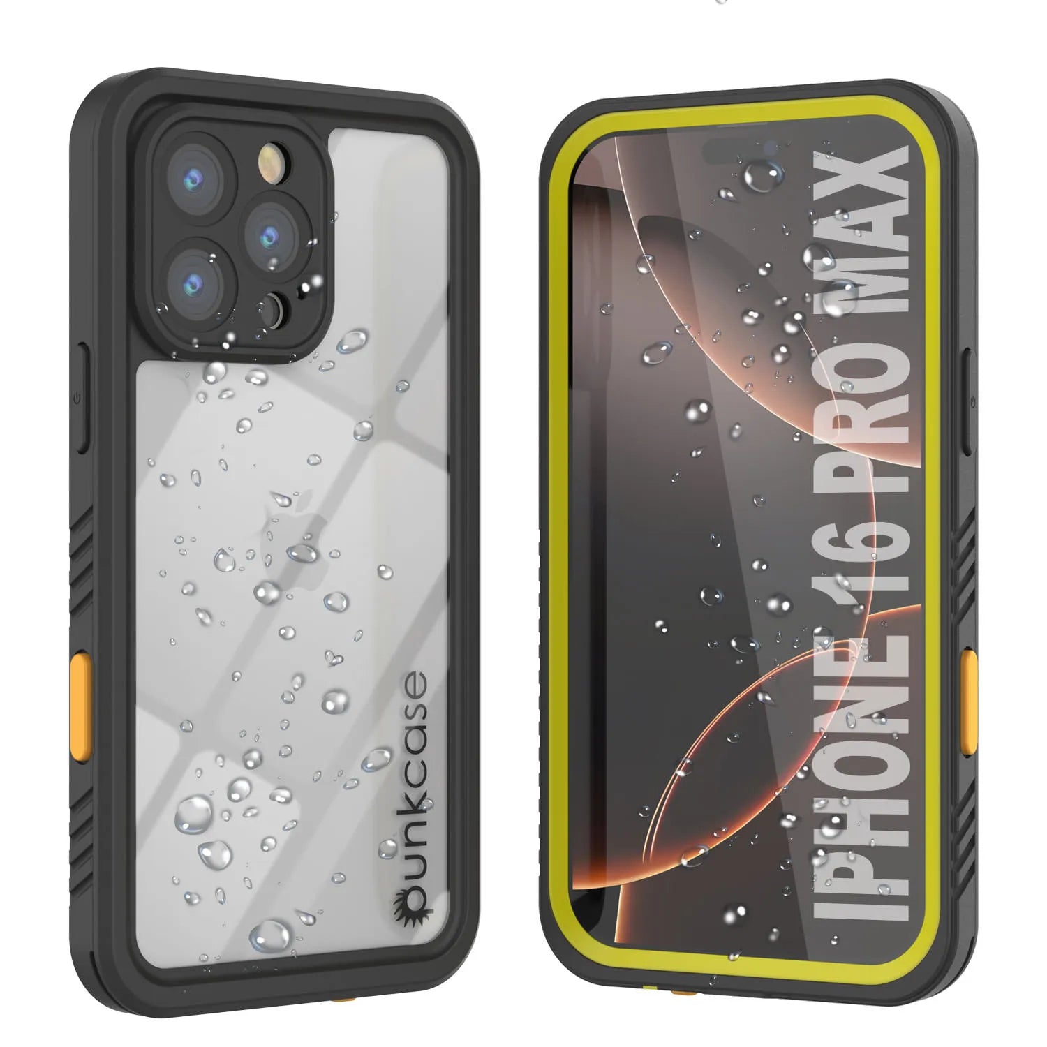 iPhone 16 Pro Max Waterproof Case, Punkcase [Extreme Series] Armor Cover W/ Built In Screen Protector [Yellow]