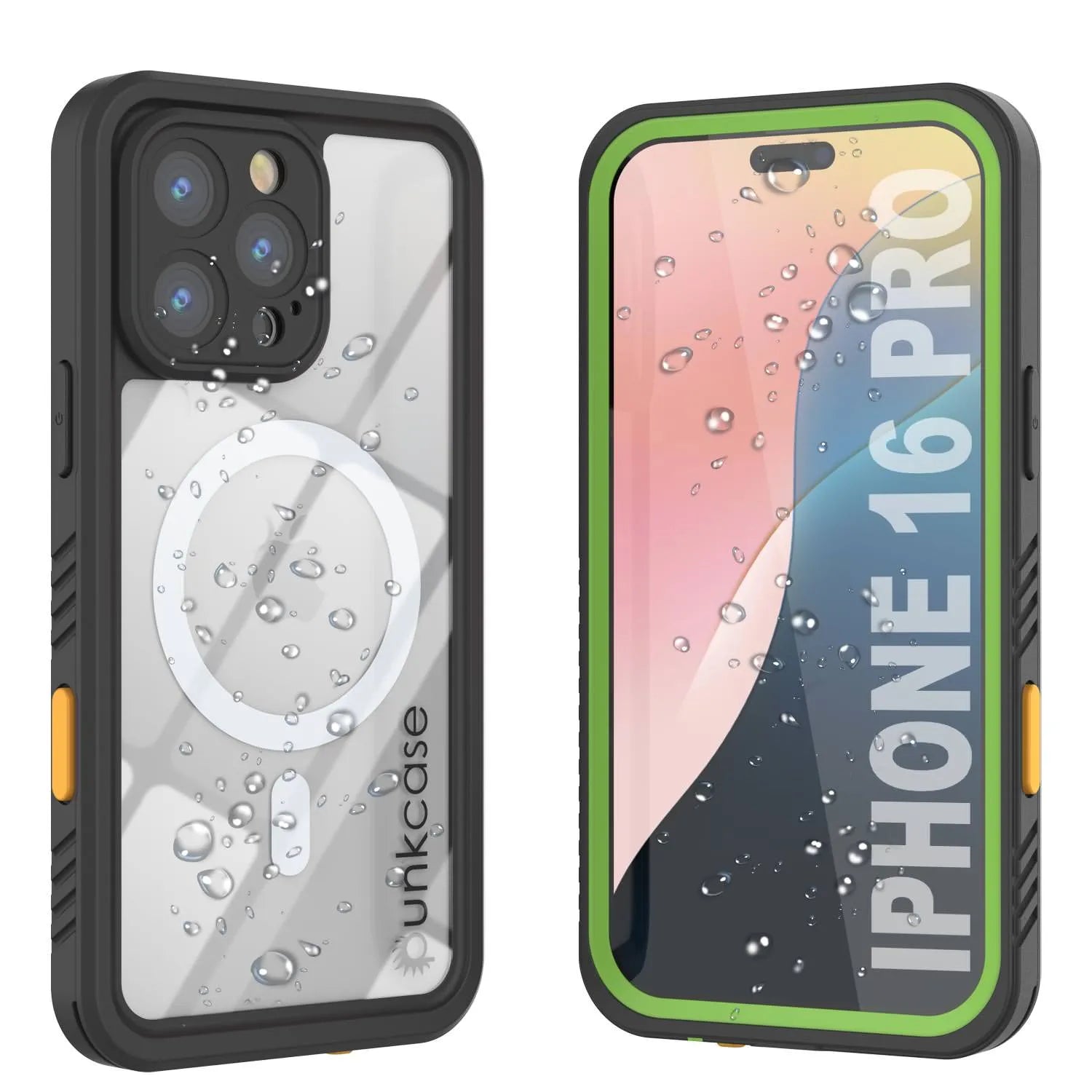 iPhone 16 Pro Waterproof Case, Punkcase [Extreme Mag Series] Armor Cover W/ Built In Screen Protector [Green]