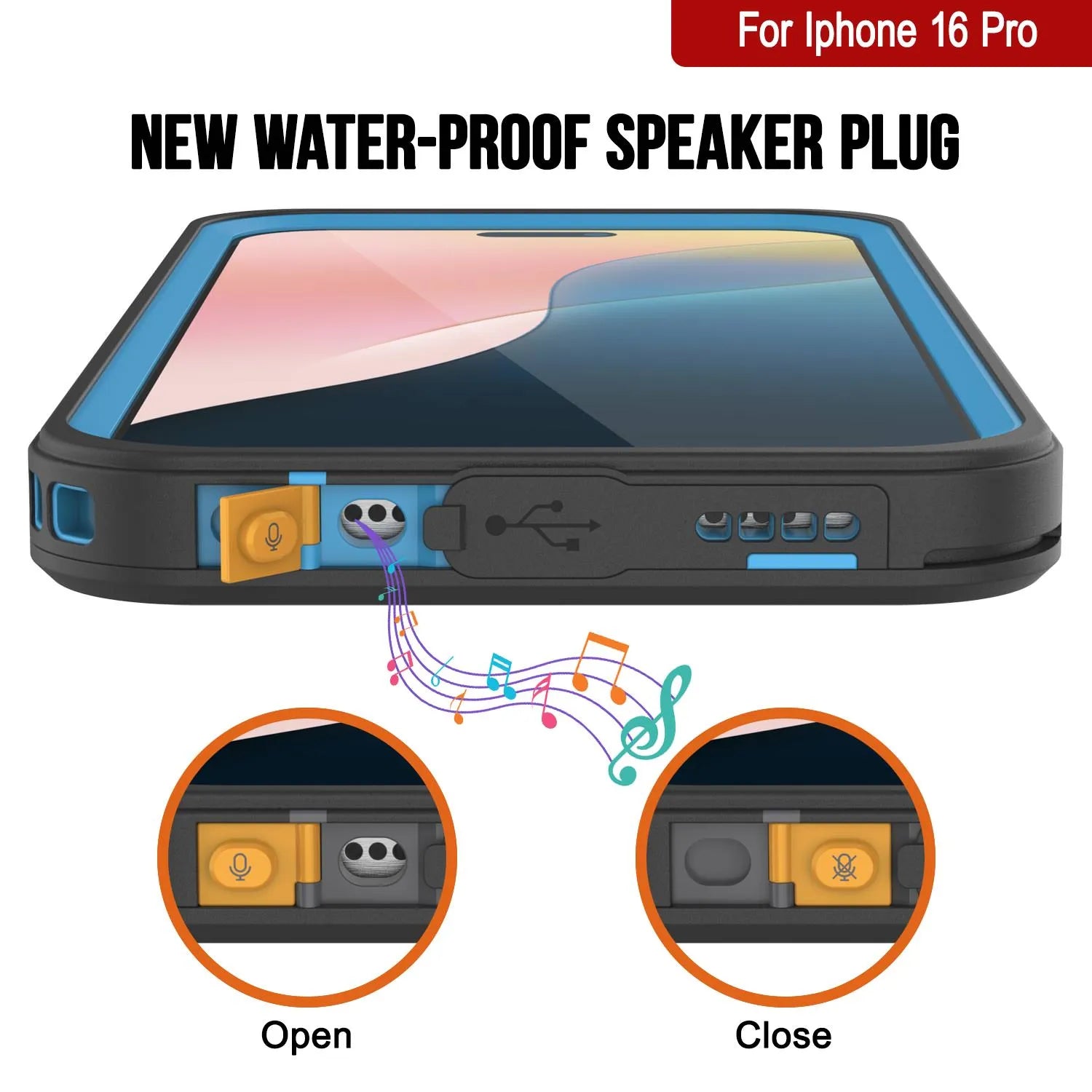 iPhone 16 Pro Waterproof Case, Punkcase [Extreme Mag Series] Armor Cover W/ Built In Screen Protector [Blue]