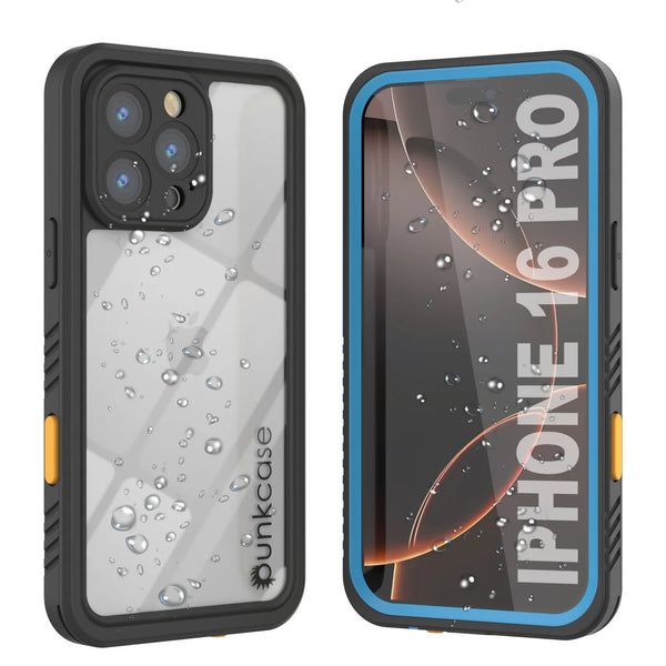 iPhone 16 Pro Waterproof Case, Punkcase [Extreme Series] Armor Cover W/ Built In Screen Protector [Navy Blue]