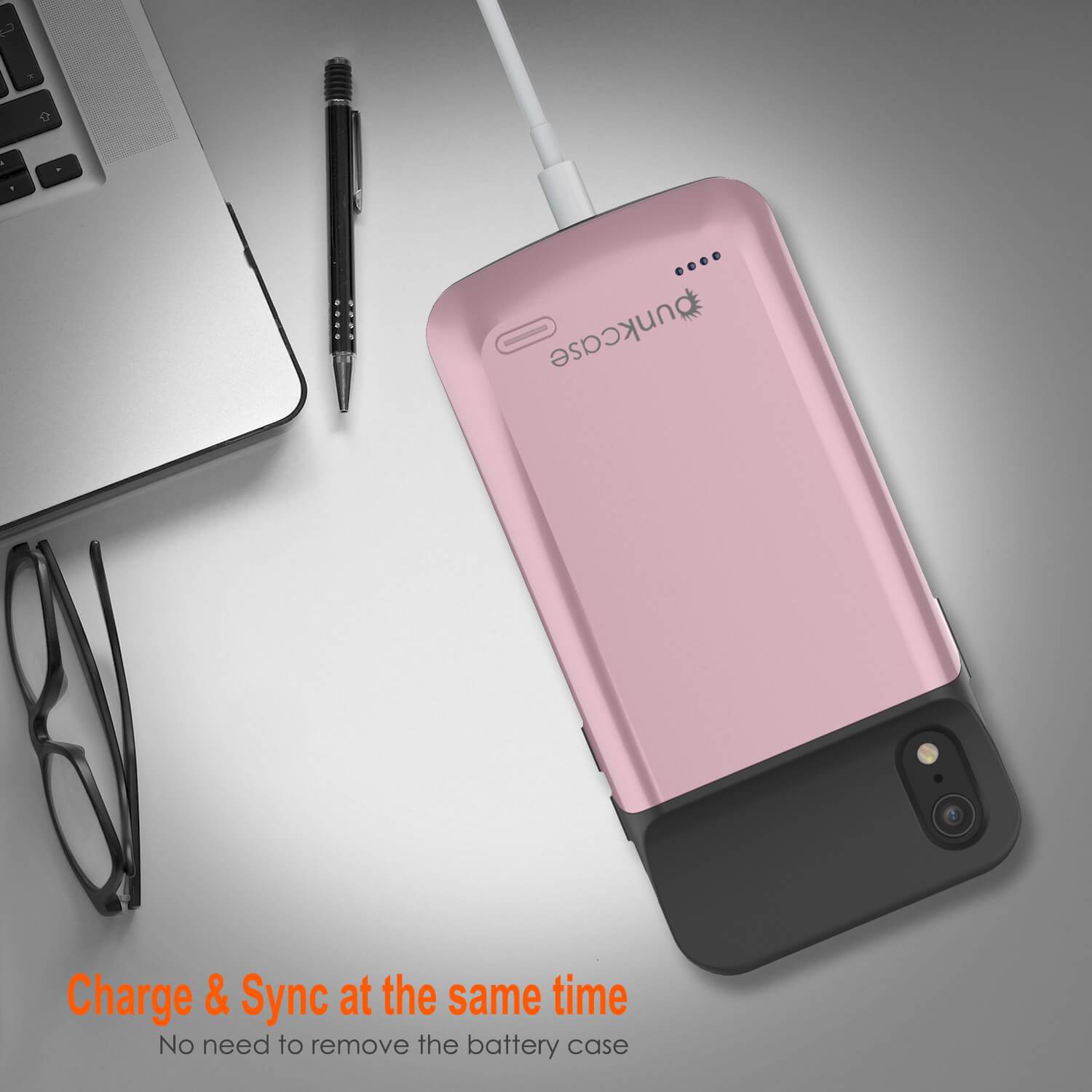 iPhone 11 Pro Battery Case, PunkJuice 5000mAH Fast Charging Power Bank W/ Screen Protector | [Rose-Gold]